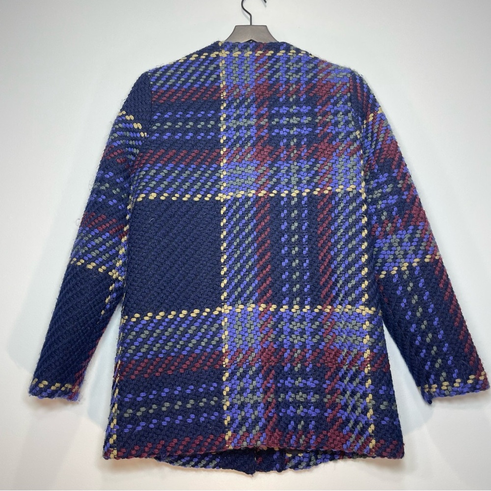 ANTHROPOLOGIE FREE THE ROSES Womens Fletcher Plaid Coat Lined Snap Size XS - Picture 2 of 10